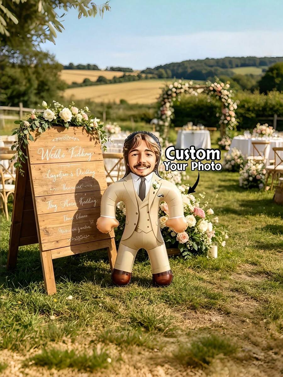 1pc Personalized Inflatable Mold Prop, Customizable Photo, Personalized Inflatable Party Prop For Bride And Groom, Bachelorette Party Gift, Bridal Shower, Bride Gift, Inflatable Doll, Wedding Favor, Anniversary, Halloween, Special Occasion