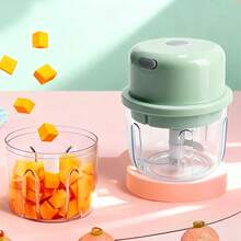 450ML Electric Food Chopper, Meat Grinder, Mini Food Processor, Vegetable Chopper, Multi-Function Garlic Crusher, Garlic Grinder, Garlic Mincer, Vegetable Chopper, Small Food Processor, Electric Food Chopper For Meat, Vegetable Chopper And Blender - Multicolor - View 10