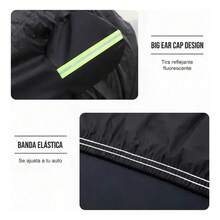 Waterproof Dustproof Car Cover With Reflective Straps For Medium-Sized Sedans. - Black - View 5