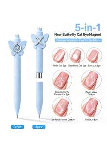 5-In-1 Fairy Wand Double-Sided Multi-Function Strong Nail Art Magnetic,For Cat Eye Gel Polish Nail Magnet Tool,Magic Manicure Tools, Professional Salon Quality Multifunctional Magnet,3D Magnetic Nail Design Accessory Tools. - Multicolor - View 8