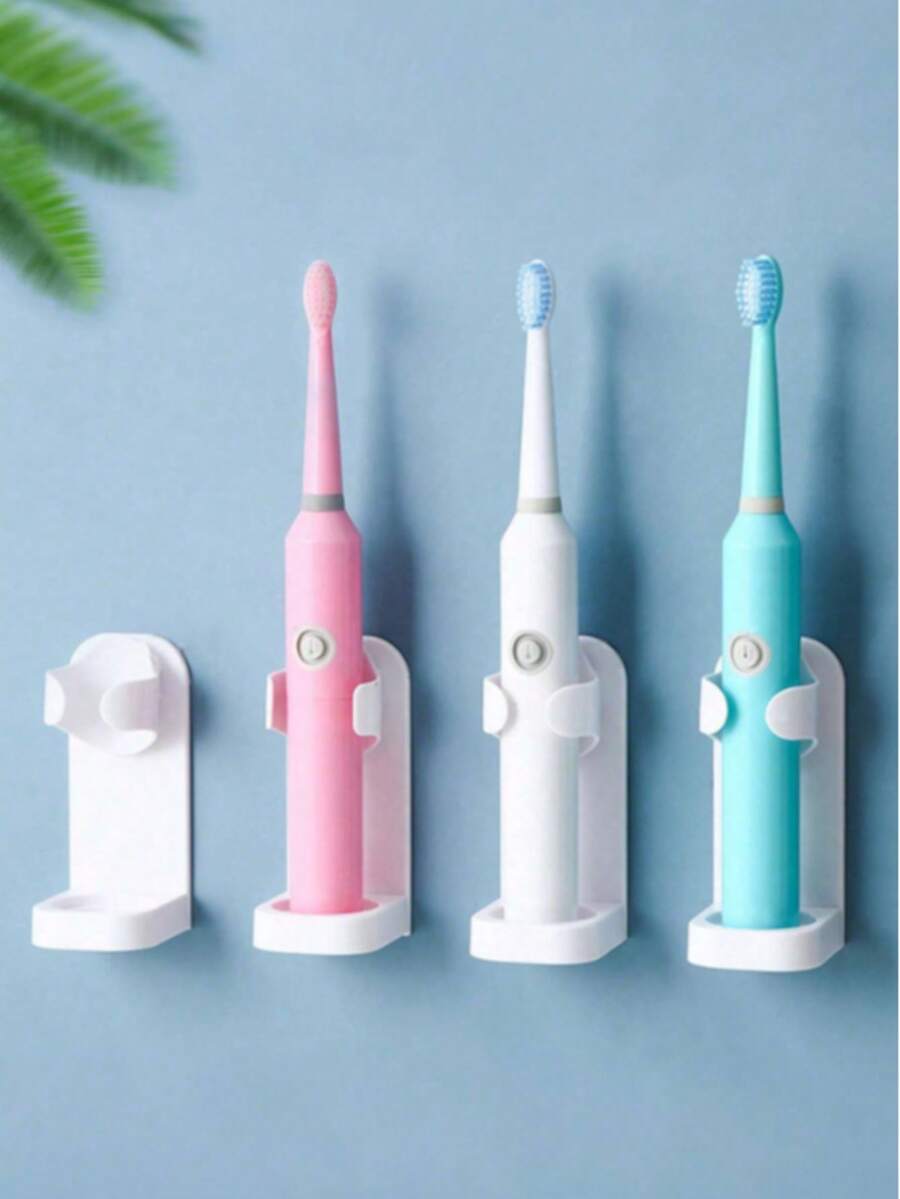 1/2/4pcs No-Drill Electric Toothbrush Holder, Wall-Mounted Toothbrush Rack, Bathroom Toothbrush Organizer, Toothbrush Storage Rack, Home Bathroom Decor, Autumn Back To School Decor, Suitable For 90% Of Electric Toothbrushes, Easy Installation, Bathroom Gadget, Bathroom Accessory, Home Supplies - Multicolor - View 1