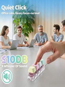1pc Creative 4-Key Keyboard Keychain, Colorful Crisp Button Desktop Toy, Stress Relief Toy Keychain, Helps Relieve Stress And Anxiety, Suitable As Backpack Pendant And Keychain Accessory. Unique Birthday, Holiday And Christmas Gift. - Multicolor - View 3