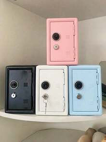 1pc All-Metal Combination Coin Bank With Detachable Coin Box + 2 Keys, Minimalist Dual-Lock Metal Coin Bank, Birthday Gift - Multicolor - View 3