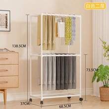 360° Rotating Hexagonal Heavy Duty Rolling Clothes Drying Rack With Wheels, Strong Load-Bearing Capacity, Stylish Design, Multiple Options, Space-Saving, Sturdy Metal Floor-Standing Multi-Bar Drying Rack, Suitable For Bedroom, Balcony, Room, Dorm, Hotel, Holiday Gift - Multicolor - View 6