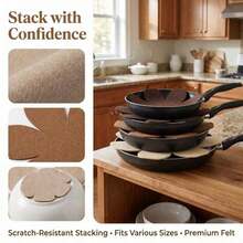 12pcs/Pack Premium Pot & Pan Protective Pads - Heat-Insulating Separator Pads, Suitable For Cookware - Premium Tabletop Divider Pads - Home Kitchen Supplies - View 3