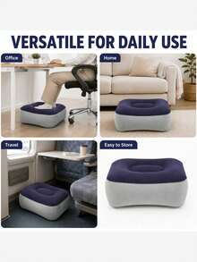 Inflatable Foot Rest Pillow, Office Foot Cushion, Portable Leg Support Pillow For Desk Travel,Portable Inflatable Foot Rest Cushion, Soft Leg Elevation Pillow, Foldable Foot Support For Office Desk Airplane Travel Home Use - Multicolor - View 3