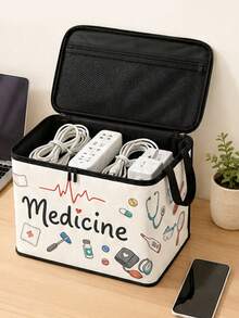 Clothing And Medicine Storage Box With Transparent Storage Bag, Creative TNT Fun Storage Box, Foldable Large Capacity Home Clothes Storage Organizer With Lid, Zipper Storage Box, Quick-Pull Foldable Bag, Blanket Organizer Bag, Bathroom Storage Box, Home Gift, Guest Room Storage, Wardrobe Organizer Box, Household Essential, Moving Day Must-Have, Dorm Storage, Back To School Gift, Perfect Gift - Multicolor - View 8