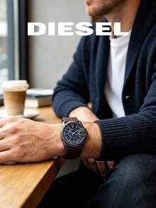 Diesel Men Chronograph Quartz Watch DZ1618, Large Gunmetal Housing Deep‑Blue Dial With Date, Stylish Practical Timepiece For Gentlemen Gift - Black - View 5