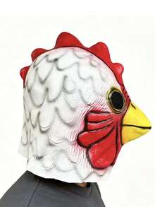 1pc Halloween Game Hotline Miami Chicken Mask, Funny Party Bar KTV Prop Rooster Head Mask - Multicolor - View 2