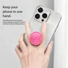 Translucent Phone Grip With Expandable Bracket, Clear Airbag Stand Material, Ultra-Transparent Telescopic Slouchy DIY Painted Drip Glue Phone Holder - Multicolor - View 3