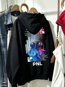 Women's Crew Neck Sweatshirt, Travel Hoodie With Pocket, Cotton T-Shirt, Basic Autumn-Winter Sweatshirt For Women - Black - View 11