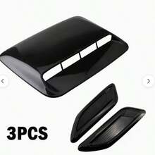 3 PiecesUniversal Car Hood Scoop Vent Cover Set – Glossy Black ABS Fake Air Intake Decoration For Engine Bonnet, Exterior Styling Accessory (40cm X 28cm) - A - View 10