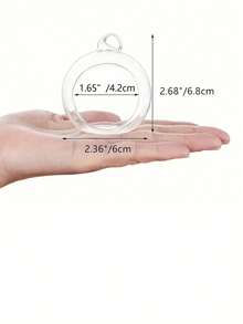 5pcs/Set Micro Landscape Bottle, Hanging Glass Vase, Transparent Round Glass Hanging Candle Holder, Suitable For Wedding Decoration, Holiday Decoration, Home Decor Pendant, Hanging Vase, DIY Gift, Hanging Bottle - Multiple Styles - View 2