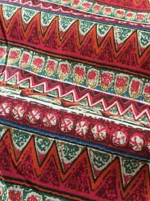 One Piece In A Bohemian Geometric Print Linen Blend, Featuring A Vintage Striped Diamond Pattern Woven Fabric With A Breathable Texture. Suitable For Casual Dresses, Skirts, Tablecloths, Throw Pillowcases, And Hand-Sewing Projects. - Multicolor - View 16