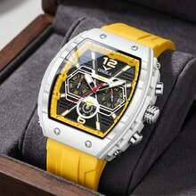 2026 New ONOLA Brand Quartz Watch, Multi-Function Chronograph Sports Watch, 30m Water Resistant, Barrel Shaped, Luminous Wristwatch - one-size - View 10