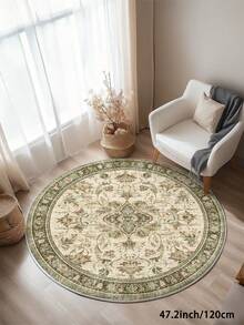1pc Bohemian Style Round Living Room Rug, Suitable For Kitchen, Dining Room, Bedroom, Room Holiday Decor, Indoor/Outdoor, Office, Lobby, Non-Slip Doormat, Bathroom Rug, Hallway, Study Gaming Area Rug - Multicolor - View 16