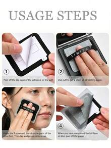 101pcs Disposable Oil Blotting Paper Set (Storage Box + Puff), Portable Facial Oil Absorbing Paper, Absorbs Excess Facial Oil, Suitable For Oily Skin, Oil Control Facial Cleaning Tool, Travel Essential - Multicolor - View 5
