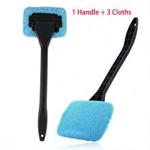 Universal Windshield Cleaning Brush With Detachable Microfiber Pad, Defogging Squeegee, Suitable For Windshield, Rearview Mirror, Car Window, Bathroom Glass And Home Corner Glass Cleaning Tool, Ergonomic Handle, Suitable For Drivers, Car Owners, Families And Commuters - Multicolor - View 12