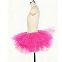 Adult Ballet Tulle Skirt, Suitable For Performance, Costume Party, Cake Skirt, COSPLAY, Cute 5-Layer Fluffy TUTU Party Skirt, Women's Christmas Accessory - Hot Pink - View 3