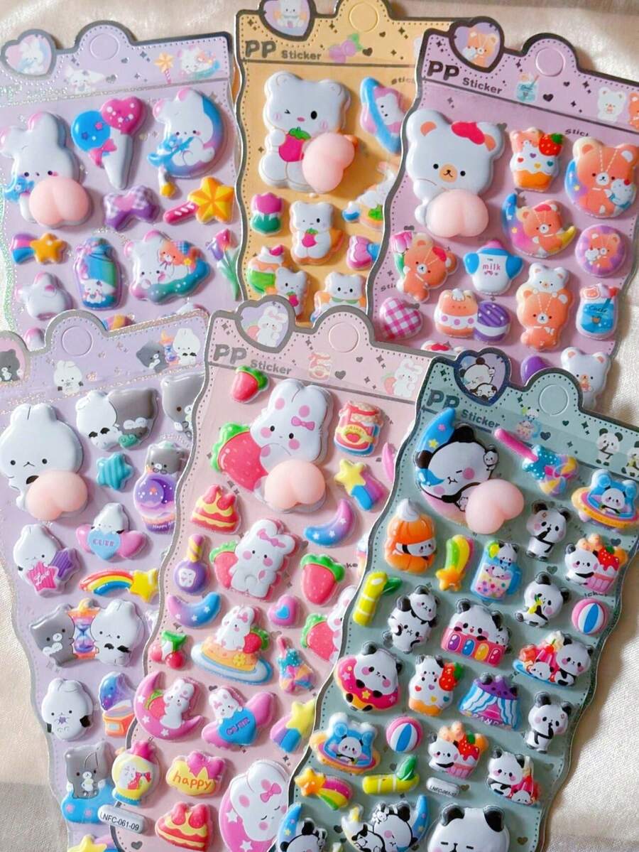 3D Butt 3D Kids Decals - Squishy Animals (Rabbit, Bear), Handmade Decor For Phone Case