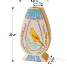 1pc Vintage Hand-Painted Ceramic Vase, Cute Bird & Floral Art Pattern Decorative Vase, Bohemian Style Tabletop Centerpiece, Suitable For Living Room, Bedroom Home Decor - Multicolor - View 6