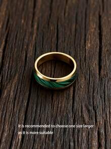 1pc [Daily Elegance] Men's Fashion Stainless Steel Wedding Ring, 8mm Stainless Steel Fashion Ring, Faux Turquoise Pattern, Valentine's Day Accessory, Suitable For Daily, Wedding, Dating Wear, Great Gift For Boyfriend Or Male Friend - A - View 21