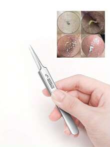 3pcs Precision Sharp Tweezers Set, Stainless Steel Comfort Grip, Ideal For Blackheads, Fine Facial Hairs, Splinters & Ingrown Hairs, Long Needle Design, Rust Resistant & Durable, Daily Facial Care Kit With Storage Case - Silver - View 3