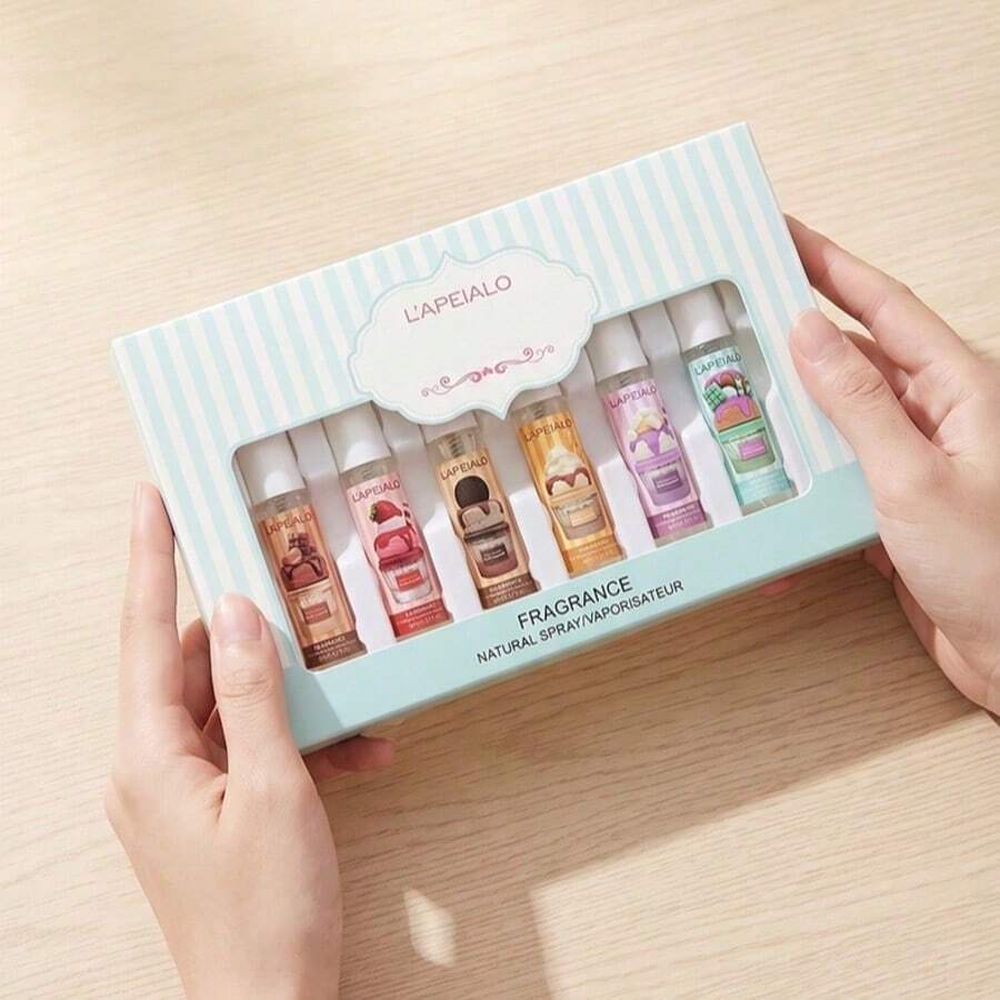 6pcs/Set Fragrance Gift Box, Includes Six Long-Lasting Ice Cream Scents. Deodorizing Clothing Fragrance, Alcohol-Free, Portable Air Freshener, Releases Long-Lasting Fresh Natural Ice Cream Scent, Acts On Air To Purify Air, Suitable For Any Place To Remove Odors And Add Fragrance, Summer Deodorizing Gift Box - L138 - View 1