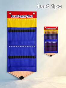 Pencil-Shaped Design Classroom & Office Storage Hanging Bag, Holds Up To 30 Pencils Each, Hanging Pencil Storage Bag, Classroom Wall-Mounted Organizer, Student Office Stationery Organizer, Suitable For Home, Classroom, Office, Library Storage - Pencils Not Included - A - View 10