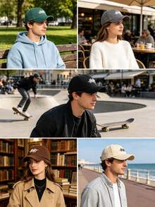 Letter Embroidered Baseball Cap, Multi-Color Soft Top Duck Bill Hat, Unisex Casual Outdoor Travel Daily Versatile Sun Protection Hat - A - View 8