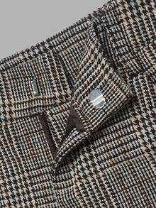 Aflion Women Fall Plaid Shorts, High Waist Straight Checkered Short Pants With Pockets For Daily Office Casual Outfits - Multicolor - View 4
