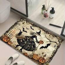 2D Flat, 1pc 2D Flat Halloween Bathroom Mat MicrofiberNon-Slip Mat, Wicked Witch Pattern, Imitation CashmereMaterial, Machine Washable, Halloween Decoration,Suitable For Kitchen, Bathroom, Shower, Can Be Given Asa Gift, 2D Flat - 1 - View 7