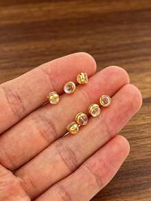 10/50pcs Earring Backs, Silicone Earring Backs, Suitable For Studs/Dangle Earrings, Locking Safety Earring Backs, Suitable For Heavier Earrings, Non-Irritating Low-Allergy Soft Transparent Earring Backs Replacement - Gold - View 3