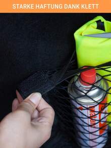 1pc Multi-Functional Breathable Mesh Wall-Mounted Trash Bag Storage Rack With Elastic Rope And Hook And Loop, Easy Installation; Suitable For Cabinet Door, Bathroom, Kitchen, Car Backrest And More, Keeps Clutter Organized, Practical Storage Solution For Home, Back To School Season, St. Patrick's Day, Easter, Mother's Day Gift Choice - Multicolor - View 9