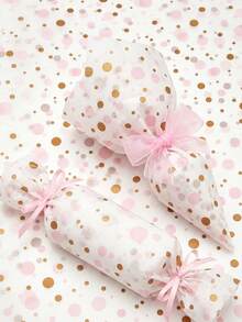 8/18/36/55 Sheets White And Pink Gold Mixed Polka Dot Pattern Tissue Paper, Suitable For DIY Crafts, Party Gifts, Bouquet Wrapping, Clothing Packaging And Birthday Gift Decoration - White Background With Pink and Gold Polka Dots - View 4