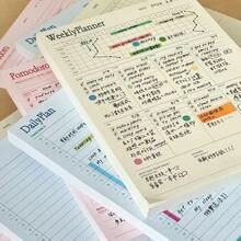 Aesthetic Pastel Daily Weekly Pomodoro Planner Notepad, Detachable To‑Do List Time Tracker Work Study Planning Memo Pad - one-size - View 6