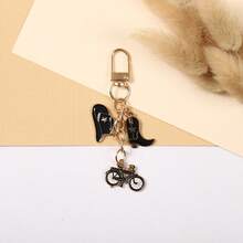 1Pc Alloy Gothic Skeleton Cowboy Keychain, Metal Carabiner Bag Charm, Backpack & Car Key Accessory, Halloween Christmas Gift - Multicolor - View 13