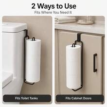 1pc Modern Metal Hanging Toilet Paper Holder, 3-Roll Capacity Bathroom Storage Rack, No-Drill Easy Installation Toilet Paper Rack, Bathroom Cabinet Side Hanging Rack, Home Bathroom Toilet Paper Holder - Multicolor - View 6