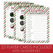 Christmas Party Game Set - Word Spelling & Picture Quiz - Family Gathering, Office, School, All-Age Christmas Interactive Fun - 25 Double-Sided Holiday Game Cards - View 4