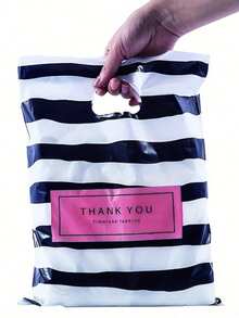 150pcs "Thank You" Plastic Gift Bag Set, Printed With "Thank You" - Durable, Stylish, Reusable, 3 Sizes (Small, Medium, Large), Suitable For Retail Or Gift Shop Packaging, Gift Bags, Gift Wrapping, Fashion Packaging, Sturdy And Durable. - Multiple Styles - View 1
