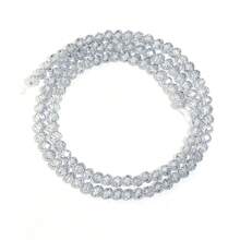 1顆 4/6/8mm 高品質刻面透明淺藍灰色扁圓玻璃珠，透明隔珠，適用於手工DIY手鍊、項鍊、耳環、珠寶、配件、鞋子、服飾材料、裝飾珠 - 霧霾藍 - 查看 10