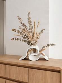 1pc Minimalist Curved 3D Printed Vase, Creative Ribbon Design, Dried Flower Holder, Nordic Style, Suitable For Home, Restaurant, Hotel, Party, Christmas, Halloween And Valentine's Day Gift - Multicolor - View 4