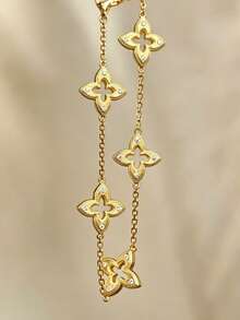 1 buah Gelang Clover Berongga Wanita - Gelang - View 1