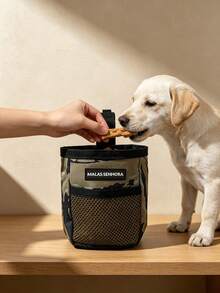 Portable Dog Treat Pouch,Training Reward Storage,Camouflage Print,Mesh Pocket,Adjustable Hanging Strap,Outdoor Walking,For Dog Owners,Puppy Trainer - Multicolor - View 3