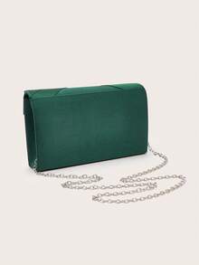 Noctella Tas Clutch Satin Hijau Vintage, Dompet Amplop dengan Penutup Silang dan Desain Elegan, Tas Tangan Malam yang Anggun untuk Pernikahan, Pesta, Makan Malam & Acara Formal - Dark Green - View 7