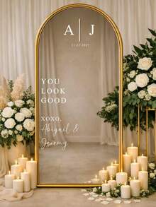 Custom Wedding Welcome Decal For Vintage Mirror DIY Wedding Mirror Personalised Decal Wedding Ceremony Mirror Welcome Sign Wedding Decal - Multicolor - View 5