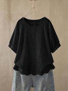 Plus Size Blouses - BLACK1 - View 7