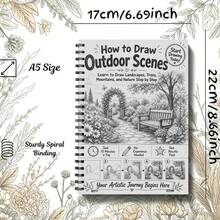 Outdoor Scene Painting Book, Adult Drawing Practice, Sketch Landscape, Beginner Friendly, Relaxing And Stress Relief, Mind And Body (Pencils Not Included) - Single Piece - View 14