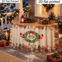 Christmas Themed Table Skirt, Classic Holiday Style, Suitable For Winter, Create Rich Christmas Atmosphere, Home Dining Room Party Table Decoration - A - View 5