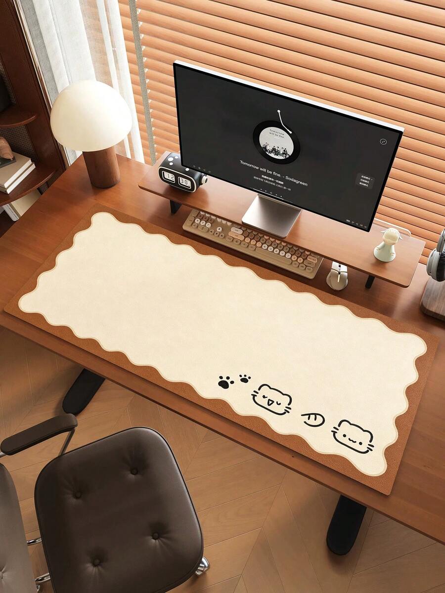 Cute Office Desk Pad, Oversized Leather Mouse Pad, Large Desktop Waterproof And Erasable Pad, Dirt Resistant And Washable Leather Mouse Pad - View 1